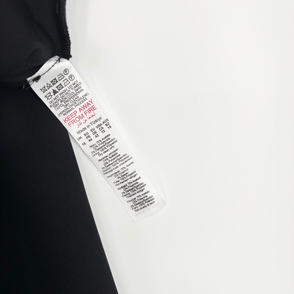 Karen Millen Black Dress Sheath Long Sleeve Size 12 - Picture 10 of 10